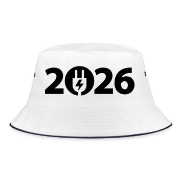 Electrician 2026, Electronics Technician 2026, Electricity 2026 - Bucket Hat - white/navy - Front