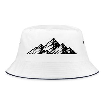 Mountains icon - Bucket Hat - white/navy - Front