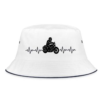 Battement cardiaque ECG de moto - Bob - blanc/marine - Devant