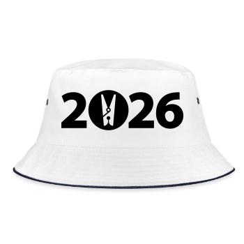 Clothespin, laundry 2026 - Bucket Hat - white/navy - Front