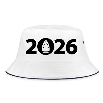 Ironing 2026, Ironing 2026 - Bucket Hat - white/navy - Front