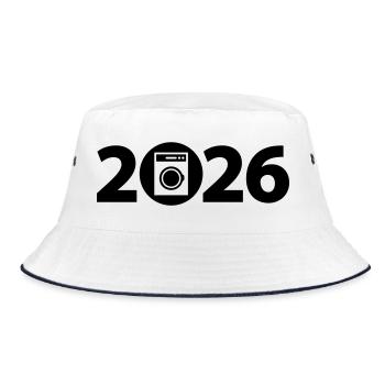 Machine à laver 2026, lessive 2026 - Bob - blanc/marine - Devant