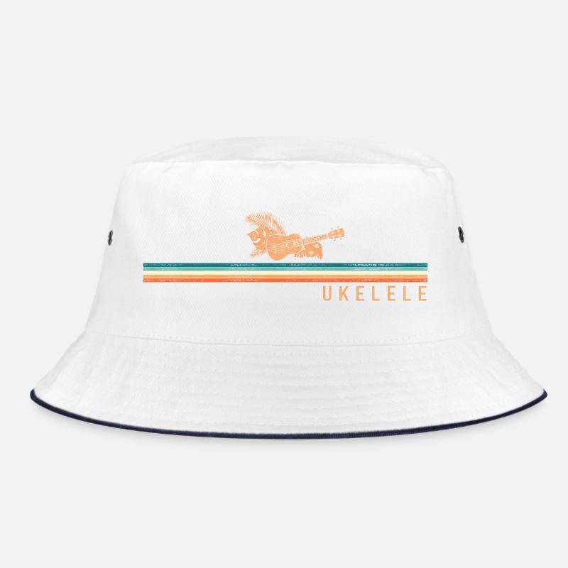 Hawaiian Ukulele Uke Retro Vintage Bucket Hat