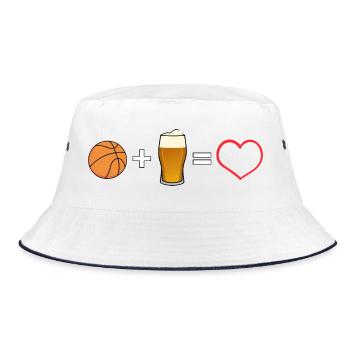 Basketball Beer Love Heart - Bucket Hat - white/navy - Front