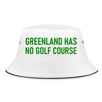 Greenland has no Golf Course - Grönland Golfplatz - Bucket Hat - Weiß/Navy - Vorne