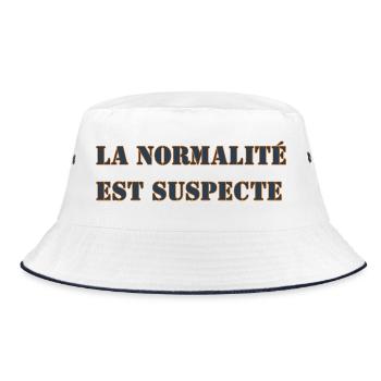 NORMALITY IS SUSPECT - Bucket Hat - white/navy - Front