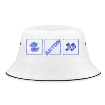 Anton as a child - Bucket Hat - white/navy - Front