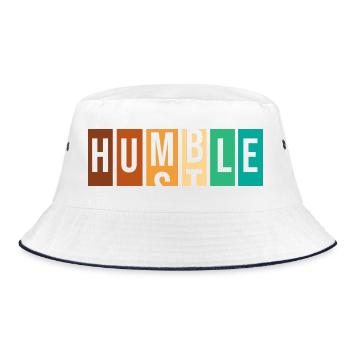 Workaholic Humble - Bucket Hat - white/navy - Front