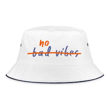 No Bad Vibes Positive Mindset - Bucket Hat - white/navy - Front