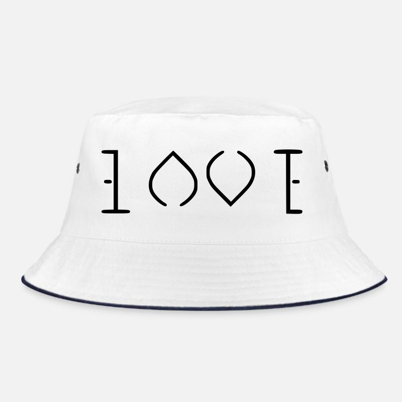 Liebe - Bucket Hat - Weiß/Navy