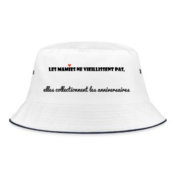 GRANNY. MAMMA. GRANDMOTHER. MOTHER'S DAY. - Bucket Hat - white/navy - Front