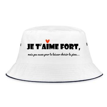 JE T'AIME. MESSAGE. CITATIONS. HUMOUR. AMOUR - Bob - blanc/marine - Devant
