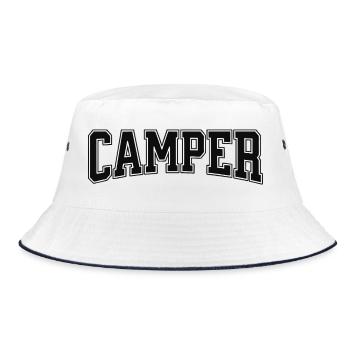 Camper lettering with contrasting contour - Bucket Hat - white/navy - Front