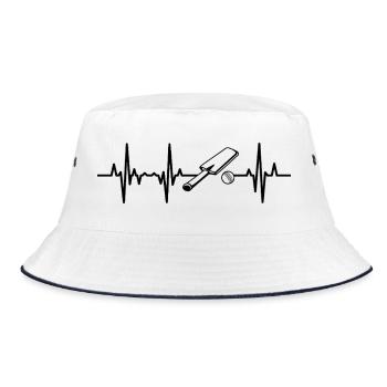 Cricket ECG Heartline - Bucket Hat - white/navy - Front