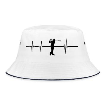 Golf on Beat - Bucket Hat - white/navy - Front