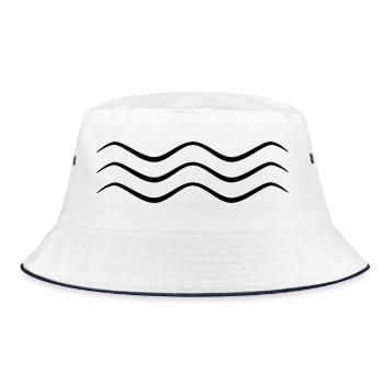 Symbol wave triple - Bucket Hat - white/navy - Front