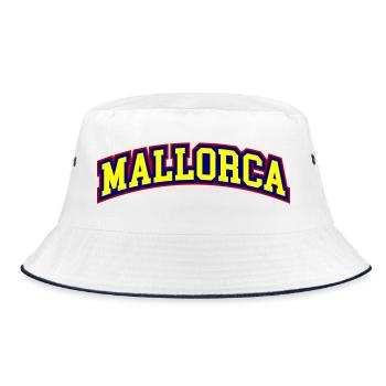 Mallorca lettering - Bucket Hat - white/navy - Front