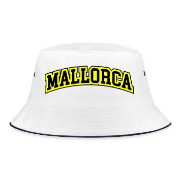 Mallorca lettering - Bucket Hat - white/navy - Front