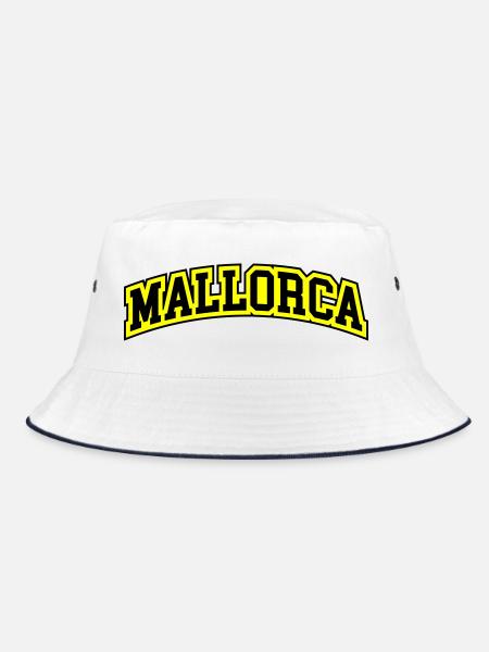 Mallorca Schriftzug - Bucket Hat - Weiß/Navy - Vorne