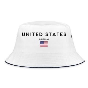 American pride, minimalist sleek design - Bucket Hat - white/navy - Front