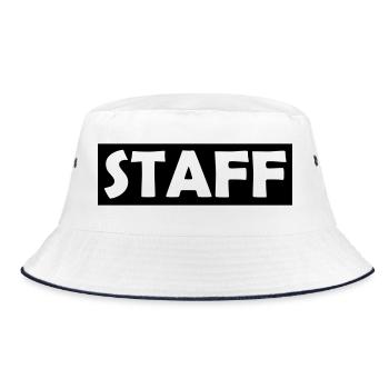 Staff - Bucket Hat - white/navy - Front