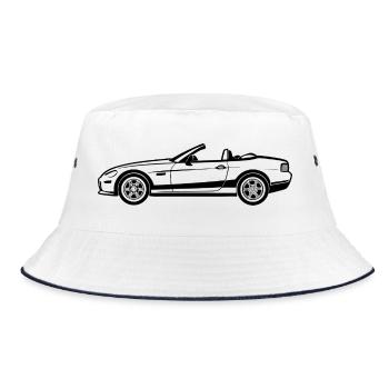 Convertible Car - Bucket Hat - white/navy - Front