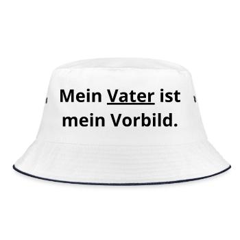 ​Papa Vorbild: Mein Held im Leben - Bucket Hat - Weiß/Navy - Vorne