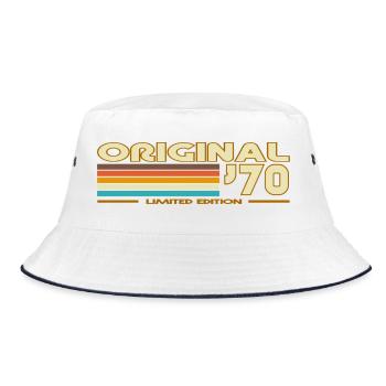Original 70s Retro Rainbow - Bucket Hat - white/navy - Front