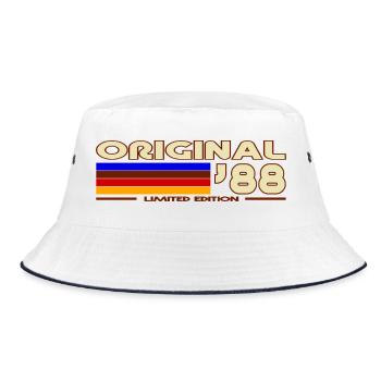 Original 88 Vintage Stripes - Bucket Hat - white/navy - Front