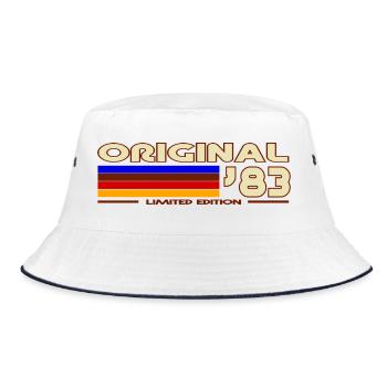 Originale 83 Vintage Rainbow Stripes - Bucket Hat - Weiß/Navy - Vorne