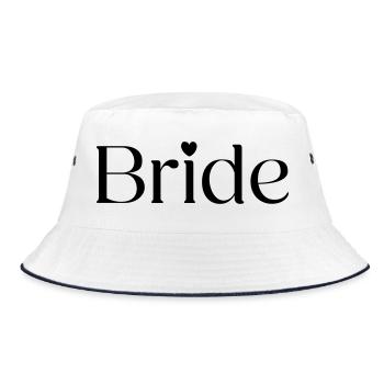 Bride  - Bucket Hat - Weiß/Navy - Vorne