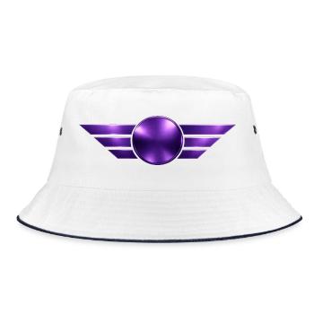 Customise the purple wing emblem - Bucket Hat - white/navy - Front