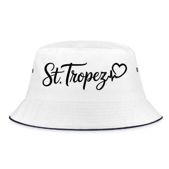 St. Tropez Heartbeat France - Bucket Hat - white/navy - Front