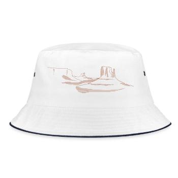 Monument Valley | Desert Lineart - Bucket Hat - white/navy - Front