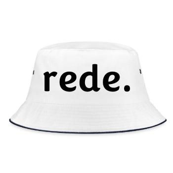 rede. - Bucket Hat - Weiß/Navy - Vorne