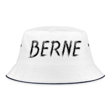 Bern Swiss Style Grunge Brush Black - Bucket Hat - white/navy - Front