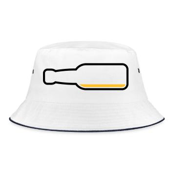Beer Bottle Empty (Beer Beer Symbol / POS 2C) - Bucket Hat - white/navy - Front