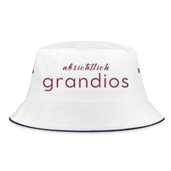 Absichtlich grandios - Bucket Hat - Weiß/Navy - Vorne