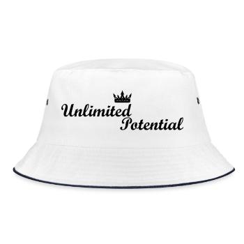 Unlimited_Potential_Crown_Black - Bucket Hat - Weiß/Navy - Vorne