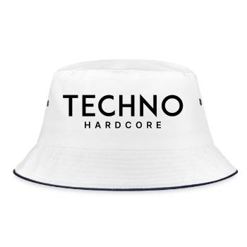 Hardcore-Techno - Bucket Hat - Weiß/Navy - Vorne