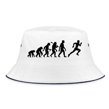Jogger Evolution für Läufer Laufsport Jogging - Bucket Hat - Weiß/Navy - Vorne