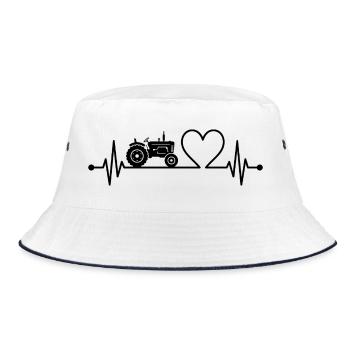 Traktor / Traktor / Traktor - Bucket Hat - Weiß/Navy - Vorne