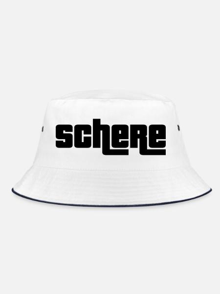 Schere schwarz - Bucket Hat - Weiß/Navy