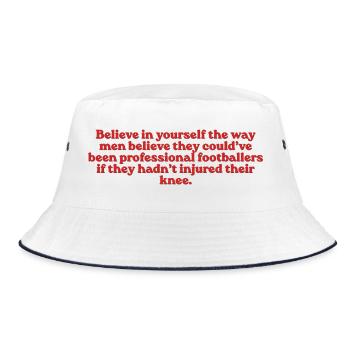Believe In Yourself Footballer - Bucket Hat - Weiß/Navy - Vorne
