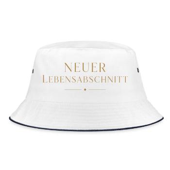Neuer Lebensabschnitt schöner Text Ruhestand Shirt - Bucket Hat - Weiß/Navy - Vorne