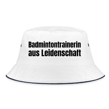 Badmintontrainerin aus Leidenschaft Geschenk - Bucket Hat - Weiß/Navy - Vorne