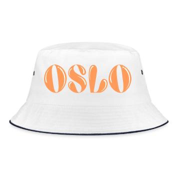 Oslo Orange stilisiert - Bucket Hat - Weiß/Navy - Vorne