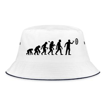 Darts Evolution Dart Zielen Auf Zielscheibe - Bucket Hat - Weiß/Navy - Vorne