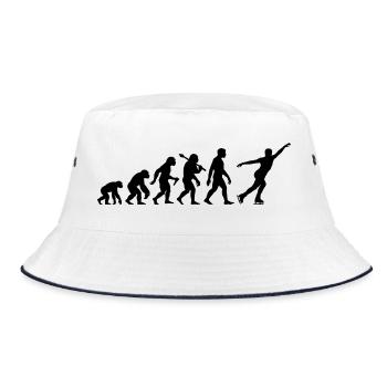 Eiskunstläufer Evolution Eiskunstlauf Schlittschuh - Bucket Hat - Weiß/Navy - Vorne