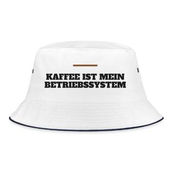 Kaffee ist mein Betriebssystem - Bucket Hat - Weiß/Navy - Vorne
